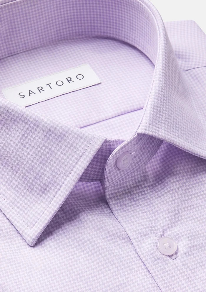 Lilac Houndstooth Shirt - SARTORO