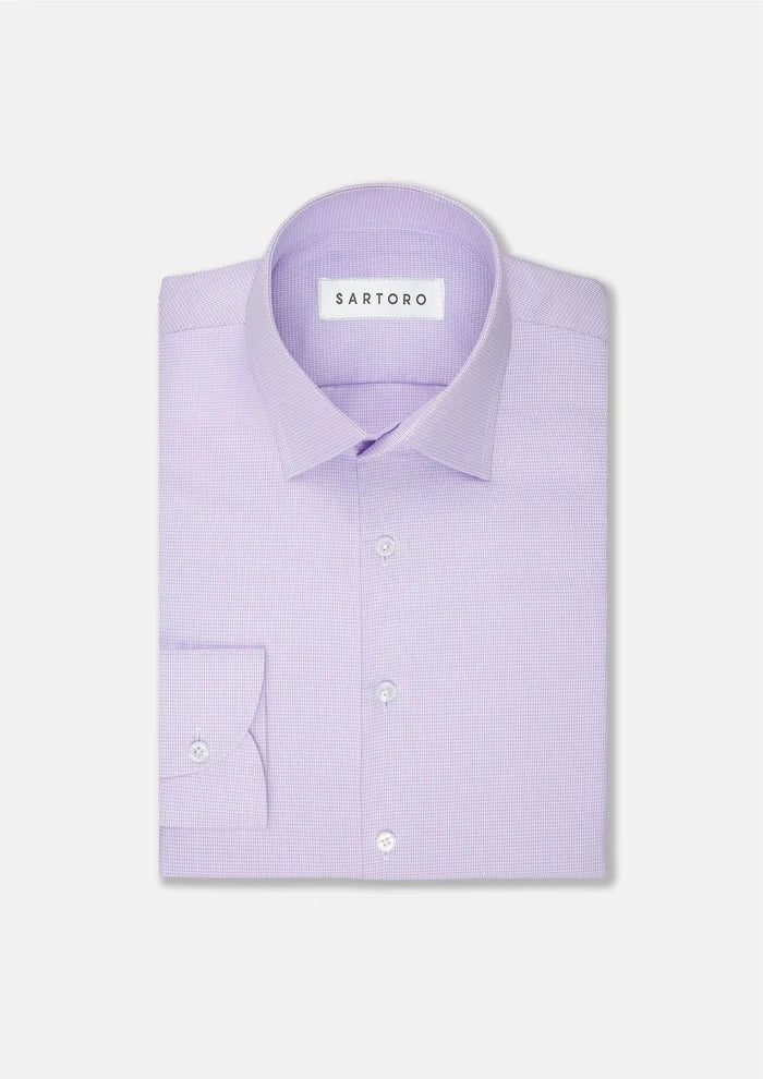 Lilac Micro Houndstooth Shirt - SARTORO