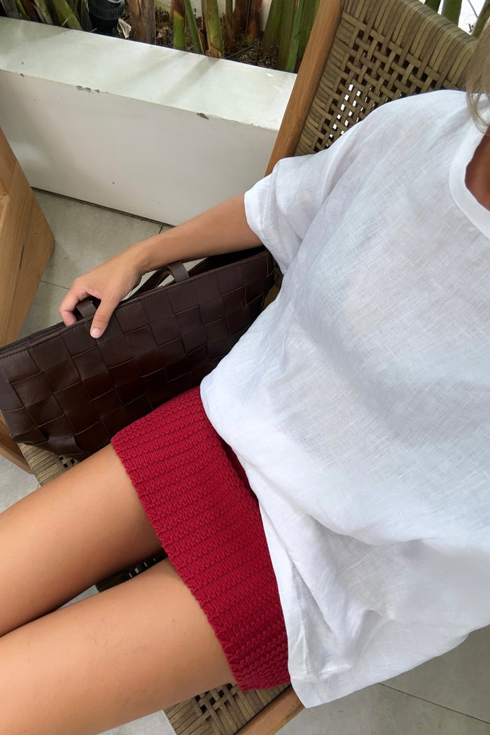 Linen Boyfriend Tee White