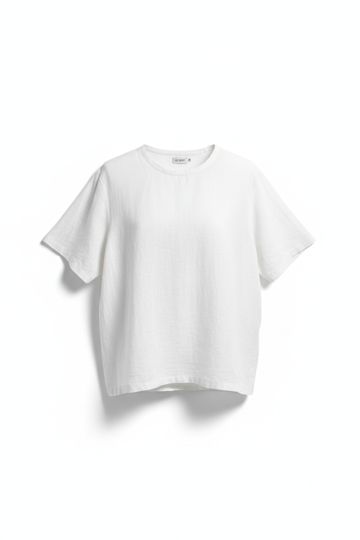 Ghost mannequin white linen boyfriend tee - improved