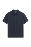 Front view of Linen Jersey Polo in Total Eclipse