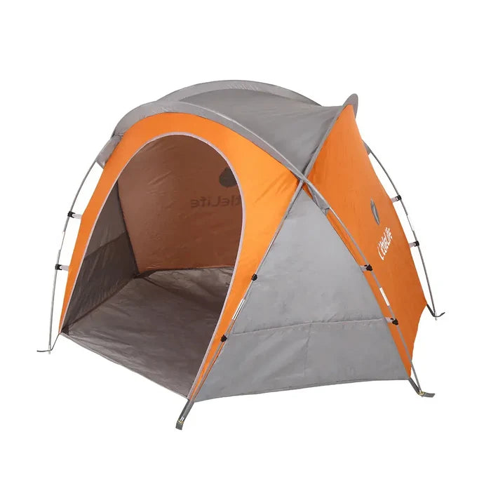 Littlelife compact beach shelter shown from the  side erected