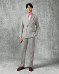 Livingstone Virgin Wool Double Breasted Suit Light Grey