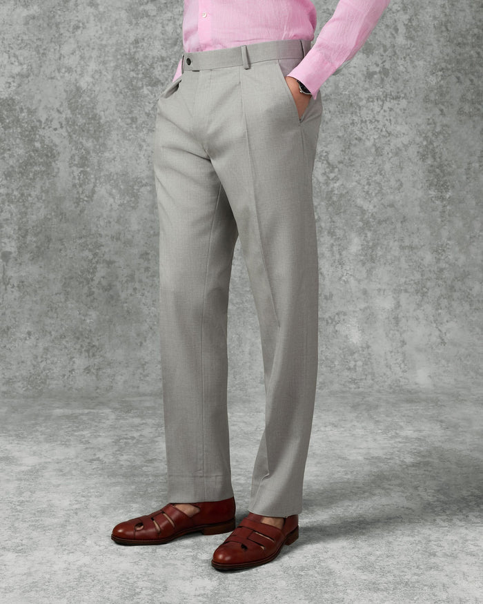 Livingstone Virgin Wool Double Breasted Suit Light Grey