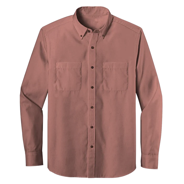 Long Sleeve Double Pocket Button-Down Polo (LL08)
