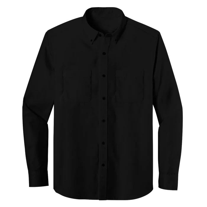 Long Sleeve Double Pocket Button-Down Polo (LL08)