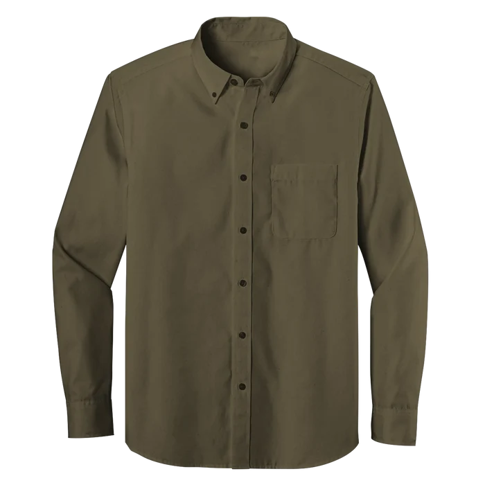 Long Sleeve One Pocket Button-Down Polo (LL07)