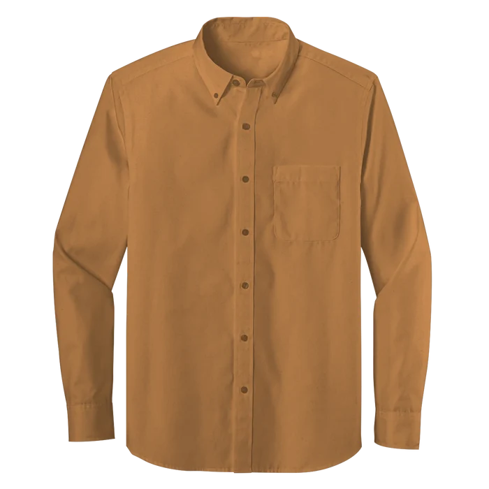 Long Sleeve One Pocket Button-Down Polo (LL07)
