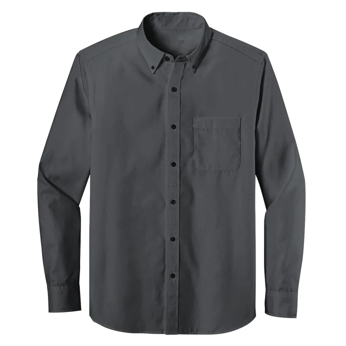 Long Sleeve One Pocket Button-Down Polo (LL07)