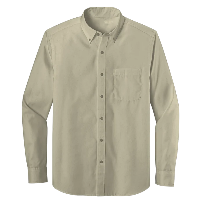 Long Sleeve One Pocket Button-Down Polo (LL07)