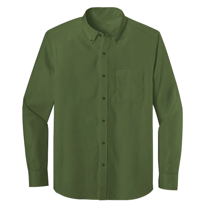 Long Sleeve One Pocket Button-Down Polo (LL07)