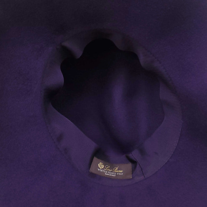LORO PIANA PURPLE FEDORA HAT - SIZE XS