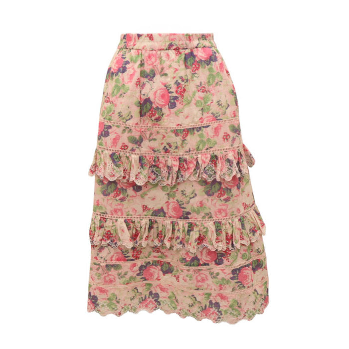 LOVESHACKFANCY 'NAILA SKIRT' IN 'VEILED KISS' - SIZE P (XS)