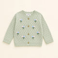 Mae Floral Pointelle Baby Sweater Knit Cardigan (Organic Cotton)