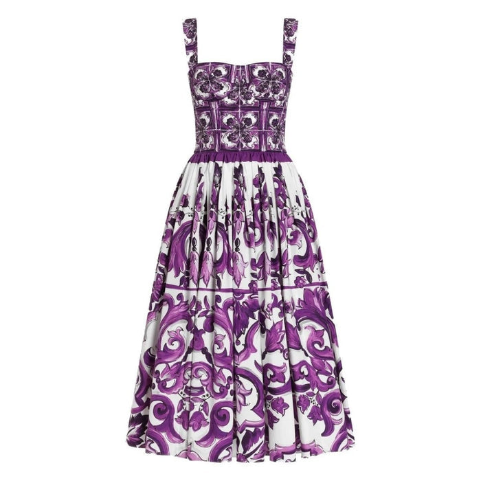 Dolce & Gabbana Majolica - Print Cotton Dress - Runway Catalog