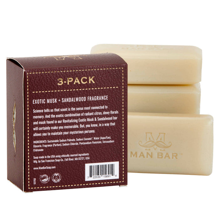 Man Bar Miniature Exotic Musk & Sandalwood 3pc Gift Set