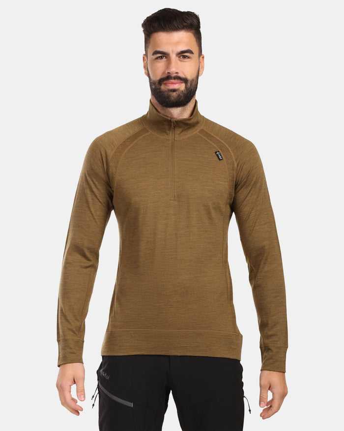 Herren-Langarmshirt aus Merinowolle base Schicht oben Kilpi JAGER-M