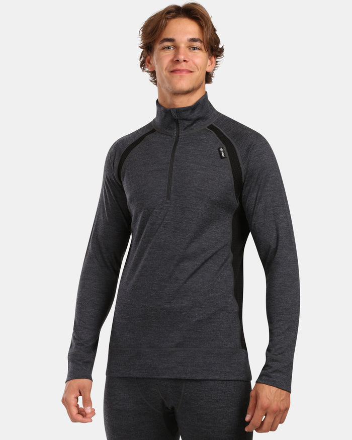 Herren-Langarmshirt aus Merinowolle base Schicht oben Kilpi JAGER-M