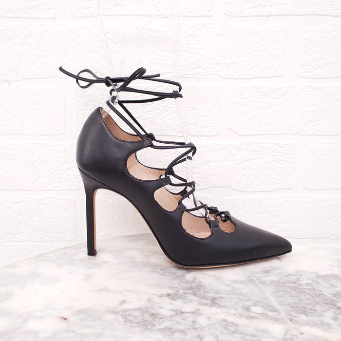 MANOLO BLAHNIK LACE UP HEELS - SIZE 35
