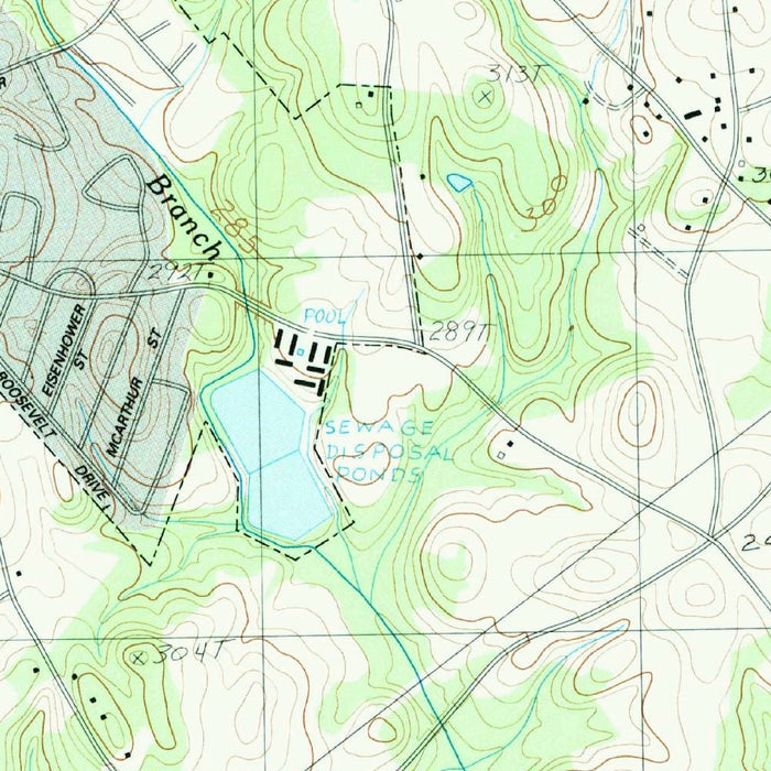 Map of Georgetown, South Carolina by USGS, 1983 – Easley, Lakes & Creeks