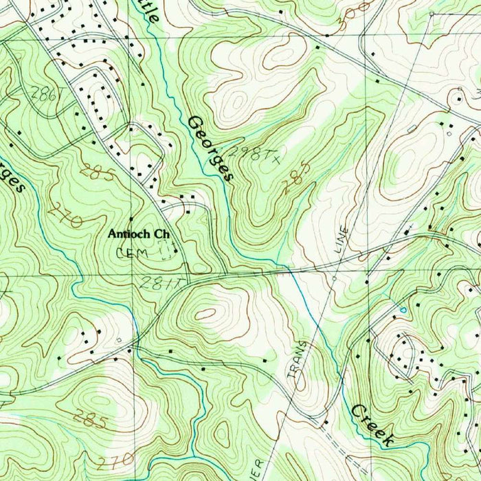 Map of Georgetown, South Carolina by USGS, 1983 – Easley, Lakes & Creeks