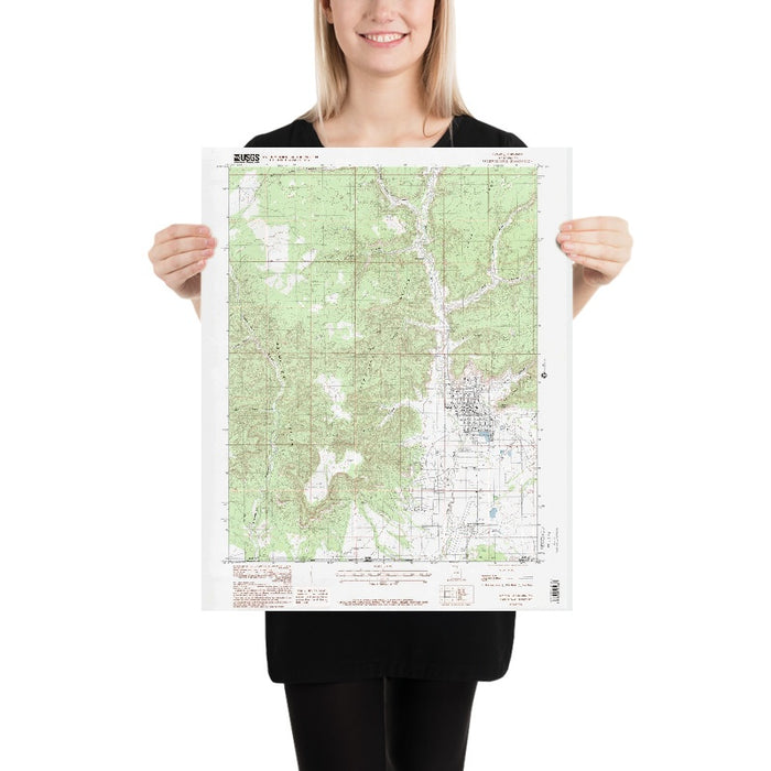 Map of Kanab, Utah by USGS, 1985 – Kanab Creek, Zion National Park & Coral Pink Sand Dunes
