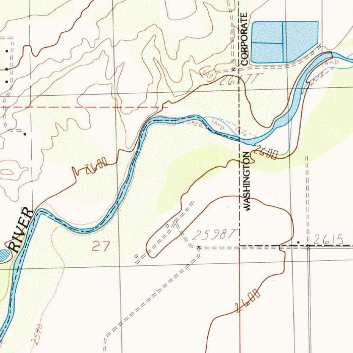 Map of St. George, Utah by USGS, 1986 – Washington, Virgin River & Washington Fields