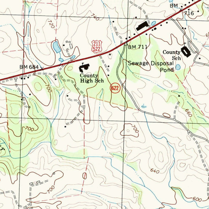Map of Washington, Virginia by USGS, 1994 – Shenandoah National Park & Sperryville