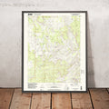 Map of Zion National Park, Utah by USGS, 1996 – Angels Landing, Virgin River & Zion Canyon
