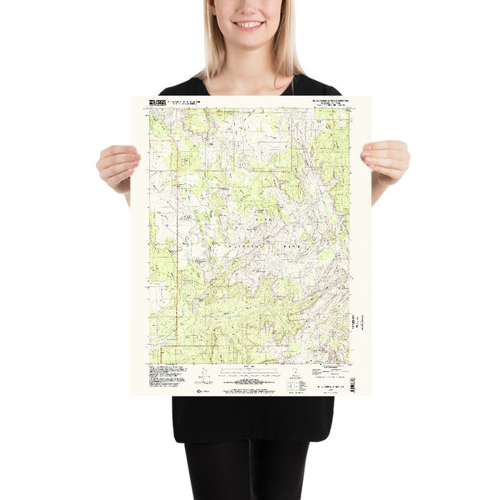 Map of Zion National Park, Utah by USGS, 1996 – Angels Landing, Virgin River & Zion Canyon
