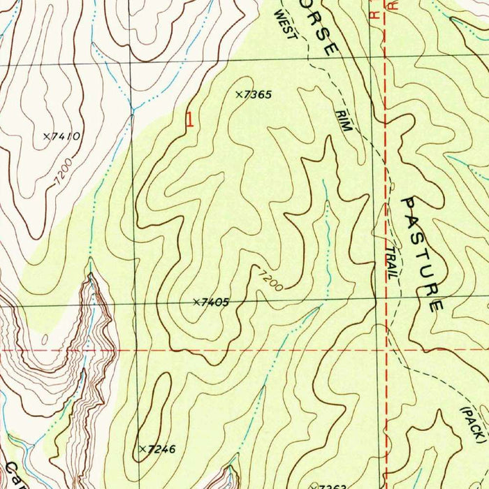 Map of Zion National Park, Utah by USGS, 1996 – Angels Landing, Virgin River & Zion Canyon