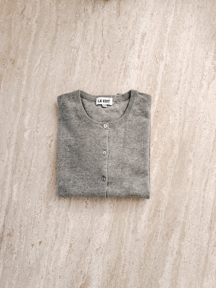 Marle Grey Organic Cotton Cashmere Cardigan