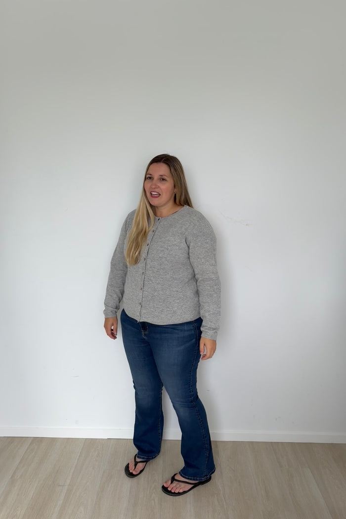Marle Grey Organic Cotton Cashmere Cardigan