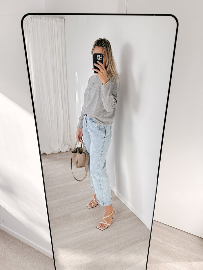 Marle Grey Organic Cotton Cashmere Cardigan
