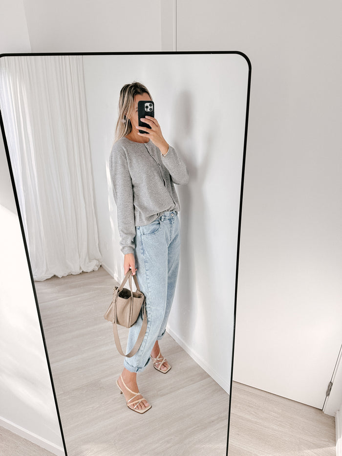 Marle Grey Organic Cotton Cashmere Cardigan