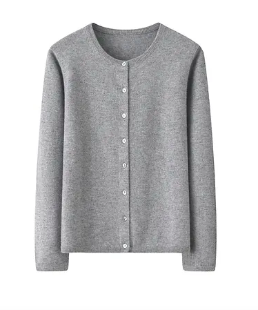Marle Grey Organic Cotton Cashmere Cardigan