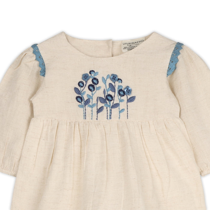 Matera Embroidered Baby Dress & Bloomer Set (Organic Cotton)