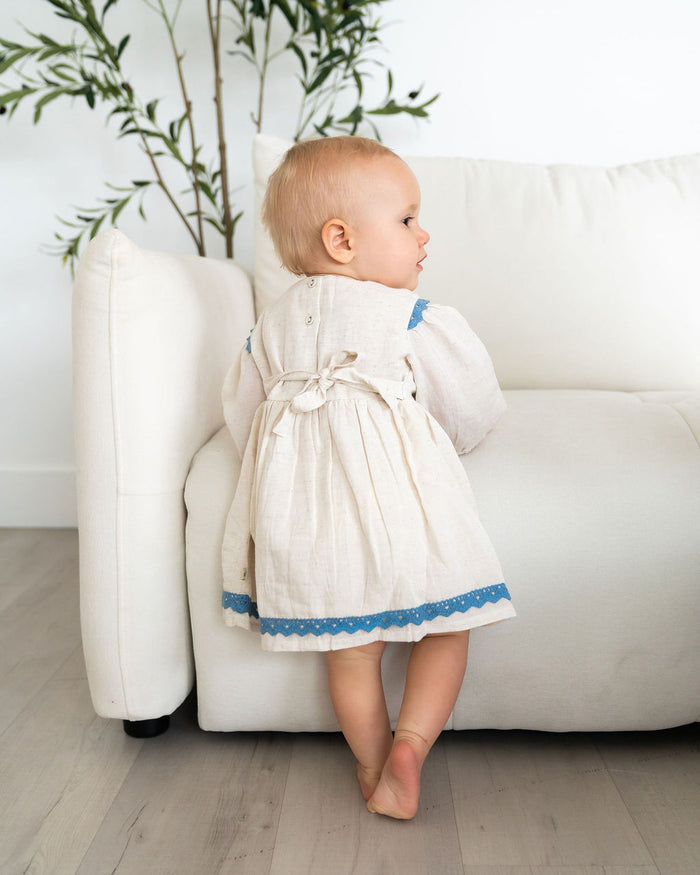 Matera Embroidered Baby Dress & Bloomer Set (Organic Cotton)