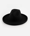 A black pencil brim felt hat on a white background #color_black
