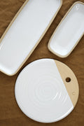 Farmhouse Pottery Home Kitchen Serving Medium Round Cheese Stone