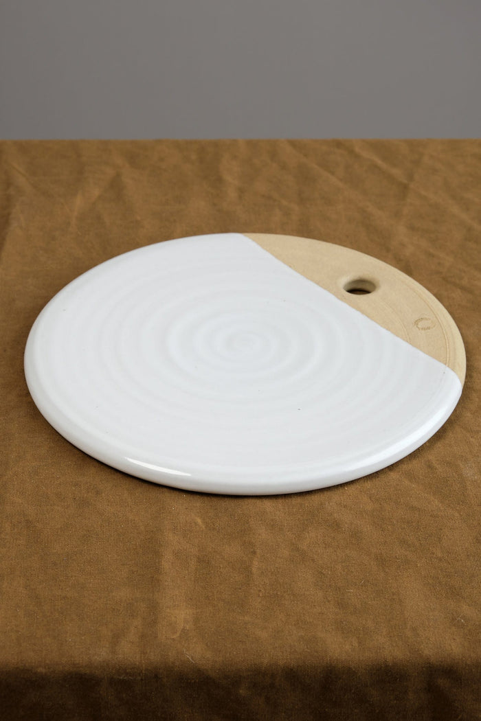 Farmhouse Pottery Home Kitchen Serving Medium Round Cheese Stone