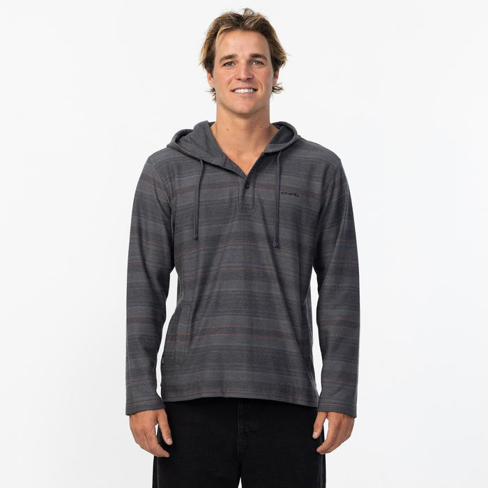 Men's Bavaro Stripe Poncho - Black