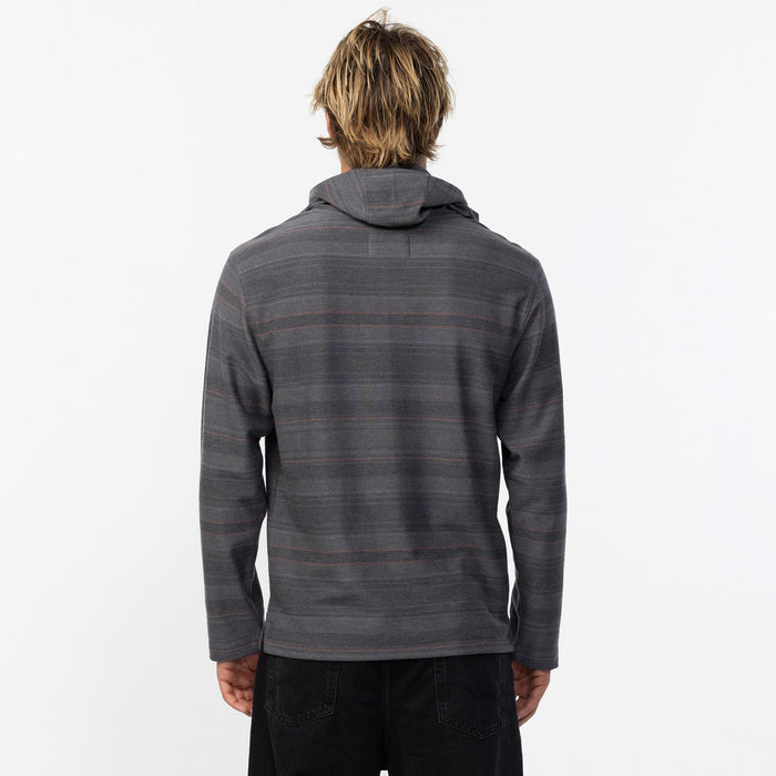 Men's Bavaro Stripe Poncho - Black