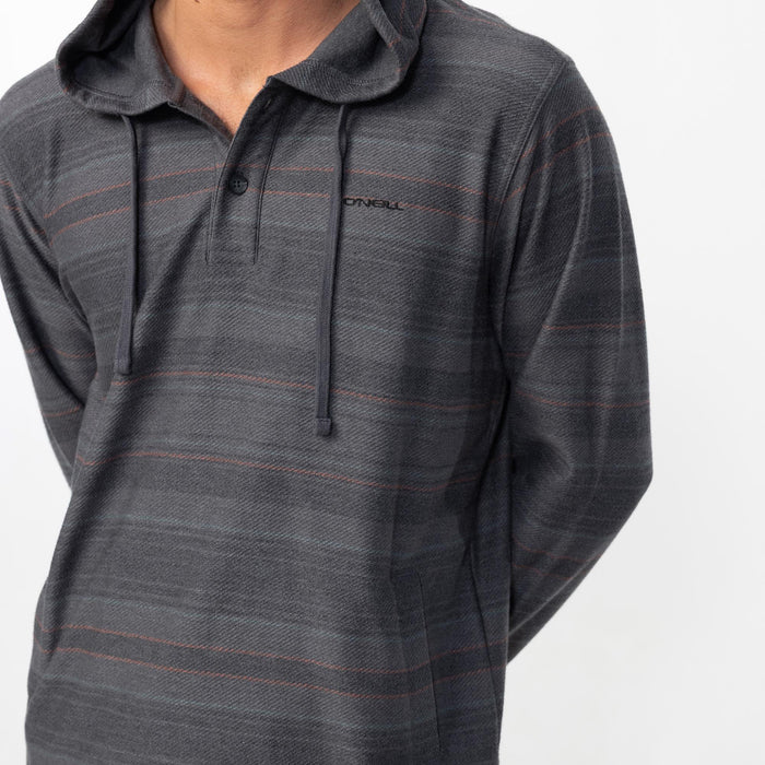 Men's Bavaro Stripe Poncho - Black