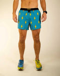 Men's Blue Bolts 5" Drawstring Split Running Shorts