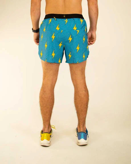 Men's Blue Bolts 5" Drawstring Split Running Shorts