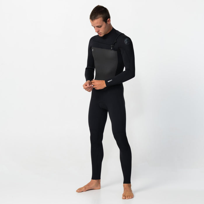 Men's Defender 4/3mm Steamer Chest Zip - Black