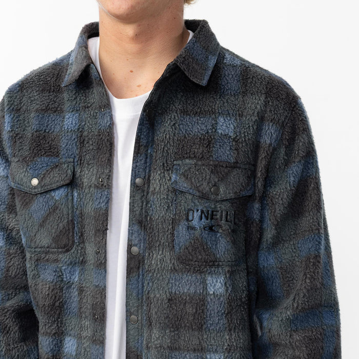 Men's Glacier Plaid High Pile Superfleece - Dark Slate