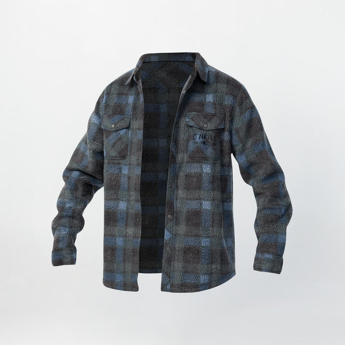 Men's Glacier Plaid High Pile Superfleece - Dark Slate