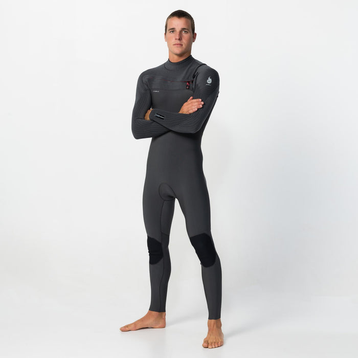 Men's HyperFire 3/2mm Steamer Chest Zip - Steel Grey